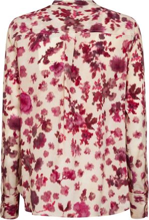 Isabel Marant Womens Pink Printed Stretch Silk Blouse Shirt