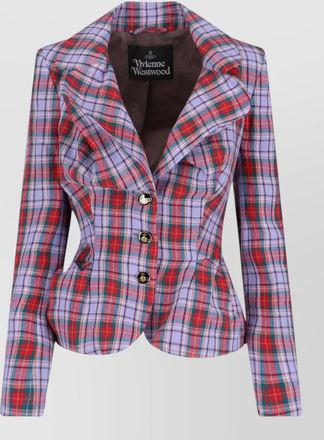 Vivienne Westwood plaid jacket fitted silhouette button detailing