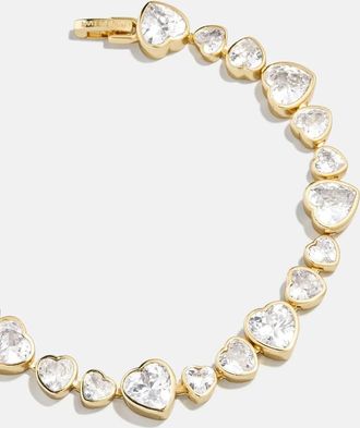 BaubleBar Zadie Heart Tennis Bracelet In Clear
