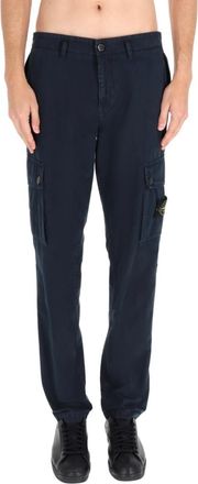 Stone Island Navy Blue Slim Cargo Pants