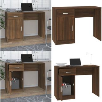 vidaXL Scrivania Cassetto rovere marrone 100x40x73cm Legno Multistrato - Scrivania in legno multistrato - Scrivania rovere marrone