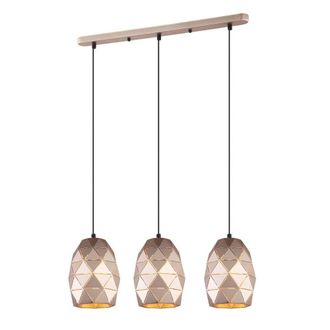 Netlighting Modern Hanging Pendant Golden Champagne 3 Light E27 in Gold