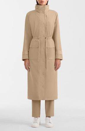 Mackage Magdalena Water Repellent Raincoat with Stowaway Hood in Light Camel at Nordstrom, Size Xx-Small