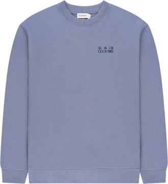 The Goodpeople Lax Artwork Sweater - Heren - Sweatshirts & Hoodies - Blauw - Maat: XL Katoen
