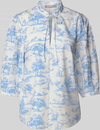 Christian Berg Regular Fit Bluse mit Schlüsselloch-Ausschnitt in Ecru, Größe 34