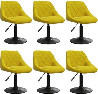 vidaXL Vidaxl - Sillas De Comedor Giratorias 6 Uds Terciopelo Amarillo Mostaza