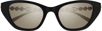 Gucci Gg 1968S Zonnebril - Dames - Zonnebrillen - Geel - 50 MM - Nylon - Accessoires