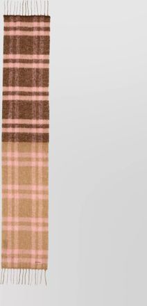 Paul Smith check pattern scarf fringed edges