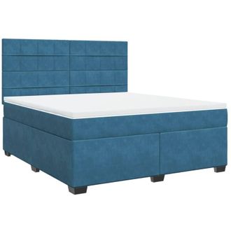 vidaXL Cama Box Spring Con Colch&oacute;n Terciopelo Azul 180x200 Cm Vidaxl