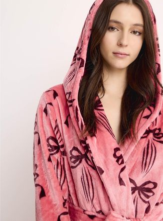 Chelsea Peers Womens Bows plush hooded robe