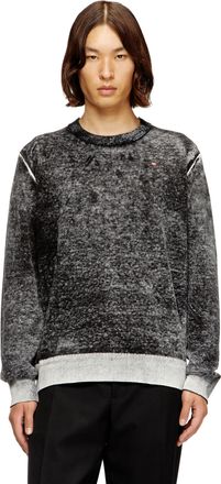Diesel Jumper with faded reverse print - Knitwear - Man - Grey