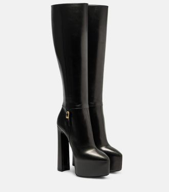 Saint Laurent Nico leather platform knee-high boots