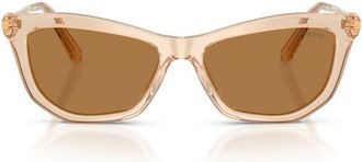 Swarovski 56mm Cat Eye Sunglasses in Transparent Beige /Bronze at Nordstrom