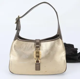 Gucci Gold Leather Handbag Tote Bag (Pre-Owned)