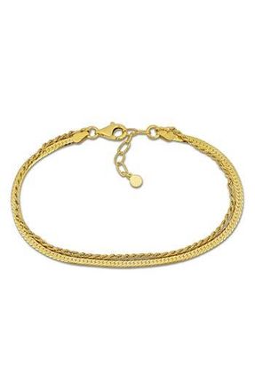 Delmar Double Heart Strand Herringbone Bracelet in Yellow Gold at Nordstrom Rack