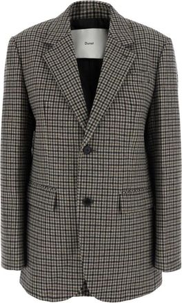 Dunst Klassieke Blazer met 2 Knopen van Wol - Dames - Blazers - Beige - M - Wol - Jassen