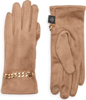 Nanette Lepore Chain Detail Gloves in Taupe at Nordstrom Rack