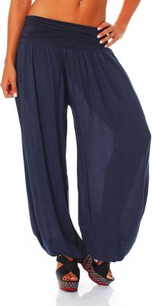 Malito more than fashion Malito Bloomers Aladin Harem Pants Boyfriend Pants Baggy Yoga 1482 Women One Size (Dark Blue)
