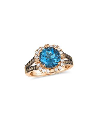 Le Vian 14K Rose Gold 3.64 Ct. Tw. Diamond & London Blue Topaz Cocktail Ring