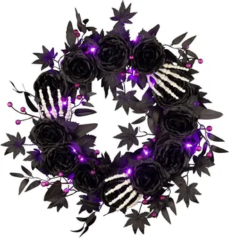 National Tree Company 24In Bad To The Bone Halloween Wreath