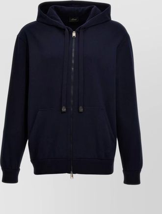 Brioni cotton hoodie with hood and front pockets