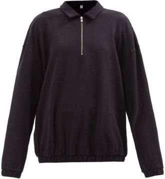 Toteme Quarter Zipped Cotton Polo Jumper Size S