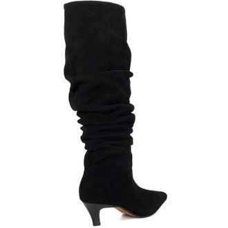 Dune London Dune Saunders Leren Dames Zwarte Hak Kniehoge Laarzen