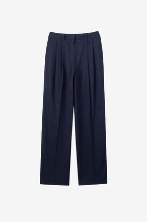 Dunst Gerade Bundfaltenhose aus Baumwollk&ouml;per