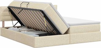 vidaXL Cama Con Almacenamiento Y Colch&oacute;n Crema 140 X 200 Cm Terciopelo Vidaxl