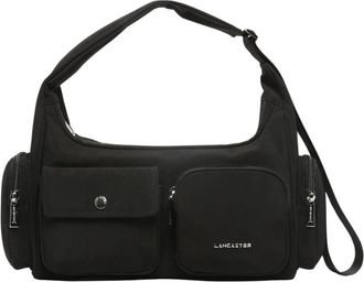 Lancaster Casual Basic Pocket Schoudertas - Dames - Handtassen - Zwart - ONE Size - Tassen