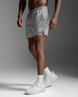 2XU Aero 5 Inch Shorts in Weathervane Marble/blk Reflect at Nordstrom, Size Xx-Large