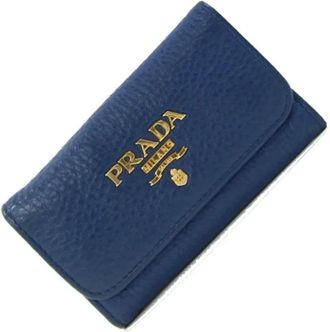 Prada Pre-owned Accessories, female, Blue, Size: ONE SIZE Pre-owned Leather key-holders