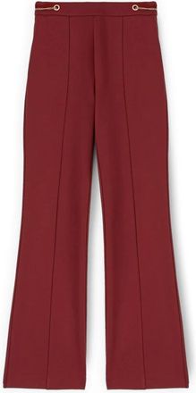 Motivi Flare Broek met Oogjespatroon - Dames - Wijde Broeken - Rood - 2XL - Polyester - Broeken
