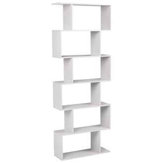 Beliani Estanter&iacute;a Con 6 Baldas Tablero De Part&iacute;culas Abierta Dise&ntilde;o Minimalista Blanco Crema Valdosa