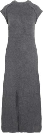 Jil Sander Knit Long Dress - Dames - Kleedjes - Grijs - XS - Wol - Kleedjes