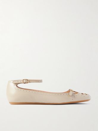 Chloé Ballerine In Pelle Tagliata Al Laser Misty - Neutri