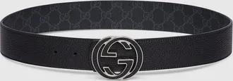 Gucci Reversible Belt With Interlocking G Buckle, Size Gucci 115, Black, Leather