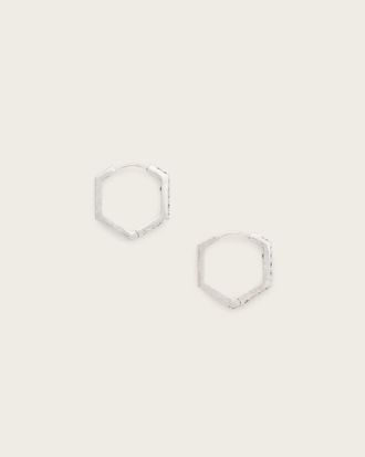 AllSaints Hattie Hex Hoop Earrings