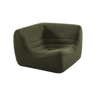 Sweeek Sill&oacute;n envasado al vac&iacute;o esquinero de borreguito texturizado, verde