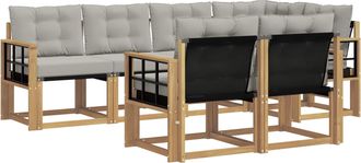 vidaXL Conjunto De Sof&aacute;s De Exterior 7 Uds. Blanco Y Gris Claro Vidaxl