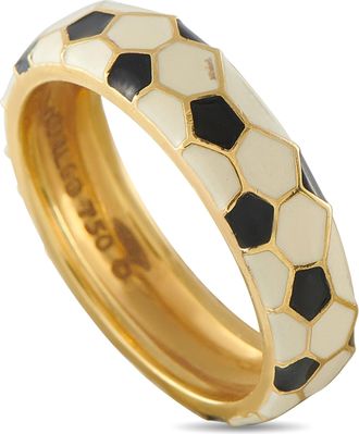 Hidalgo 18K Yellow Gold Enamel Band Ring HI23-063026