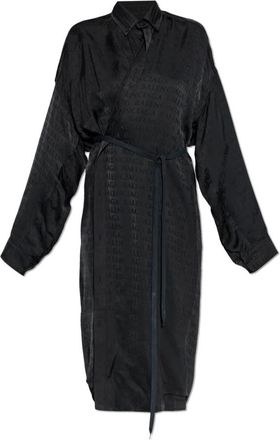 Balenciaga Wrap Cocoon Jurk - Dames - Shirt Kleedjes - Zwart - XS - Kleedjes