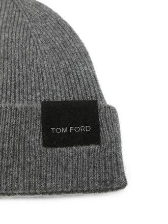 Tom Ford Cashmere Ribbed Knit Beanie - grey