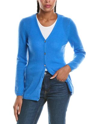N.Peal N. PEAL Gauzy V-Neck 100% Cashmere Cardigan