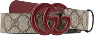 Gucci Leren Riem met Logo Gesp - Heren - Riemen - Beige - 120 CM - Leer - Accessoires
