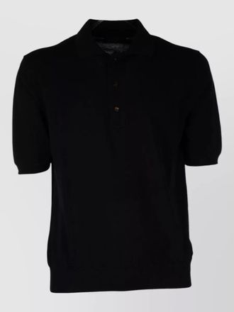 Zanone knit shirt polo collar ribbed cuffs hem