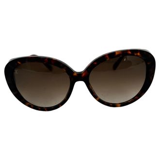 Louis Vuitton Louis Vuitton Z0596W zonnebril met schildpadmotief in bruin acetaat