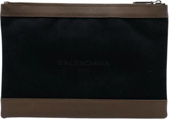 Balenciaga Pre-owned Canvas Pouch - Dames - Vintage Clutch - Zwart - ONE Size - Vintage