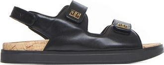 Givenchy Zwarte leren sandalen - Dames - Sandalen - Zwart - 36 EU - Leer - Schoenen