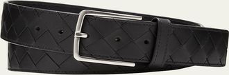 Bottega Veneta Mens Cintura Intrecciato Leather Belt